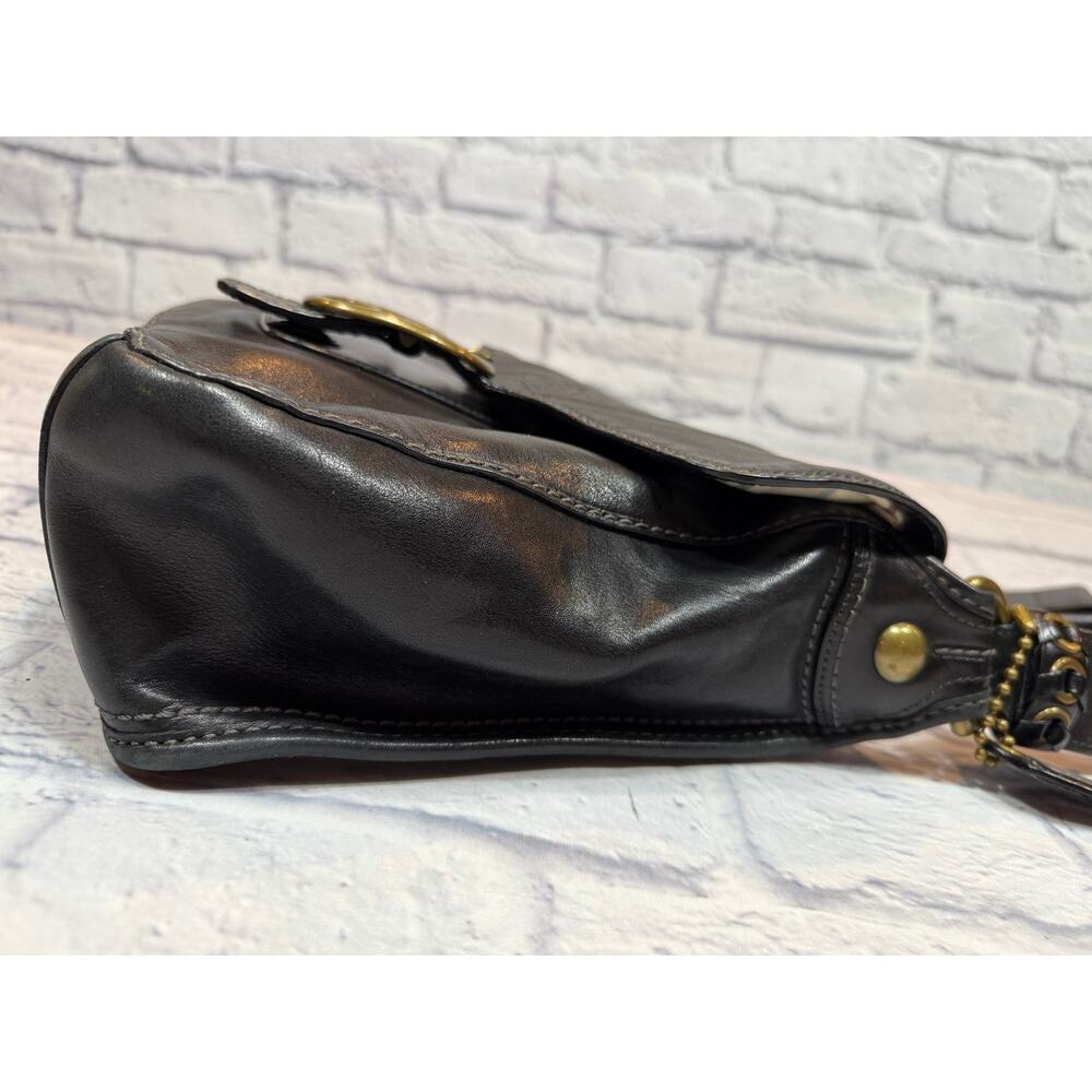 COACH Black Bleecker Legacy Tattersall Shoulder Bag F0769-11419 Antique Brass - Picture 12 of 15